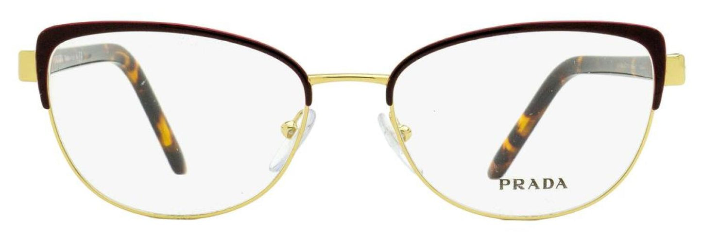 Prada Women's Oval Eyeglasses VPR 63X 09B-1O1 Gold/Havana 53mm