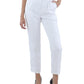 Womens Pleated Mid Rise Straight Leg Pants