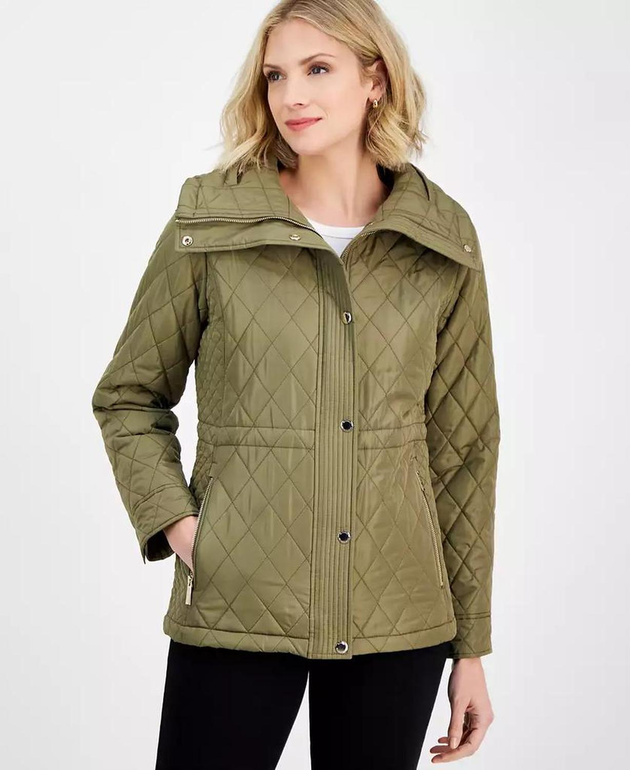 Women's Quilted Hooded Zip-Front Coat, Exclusively at Macy's