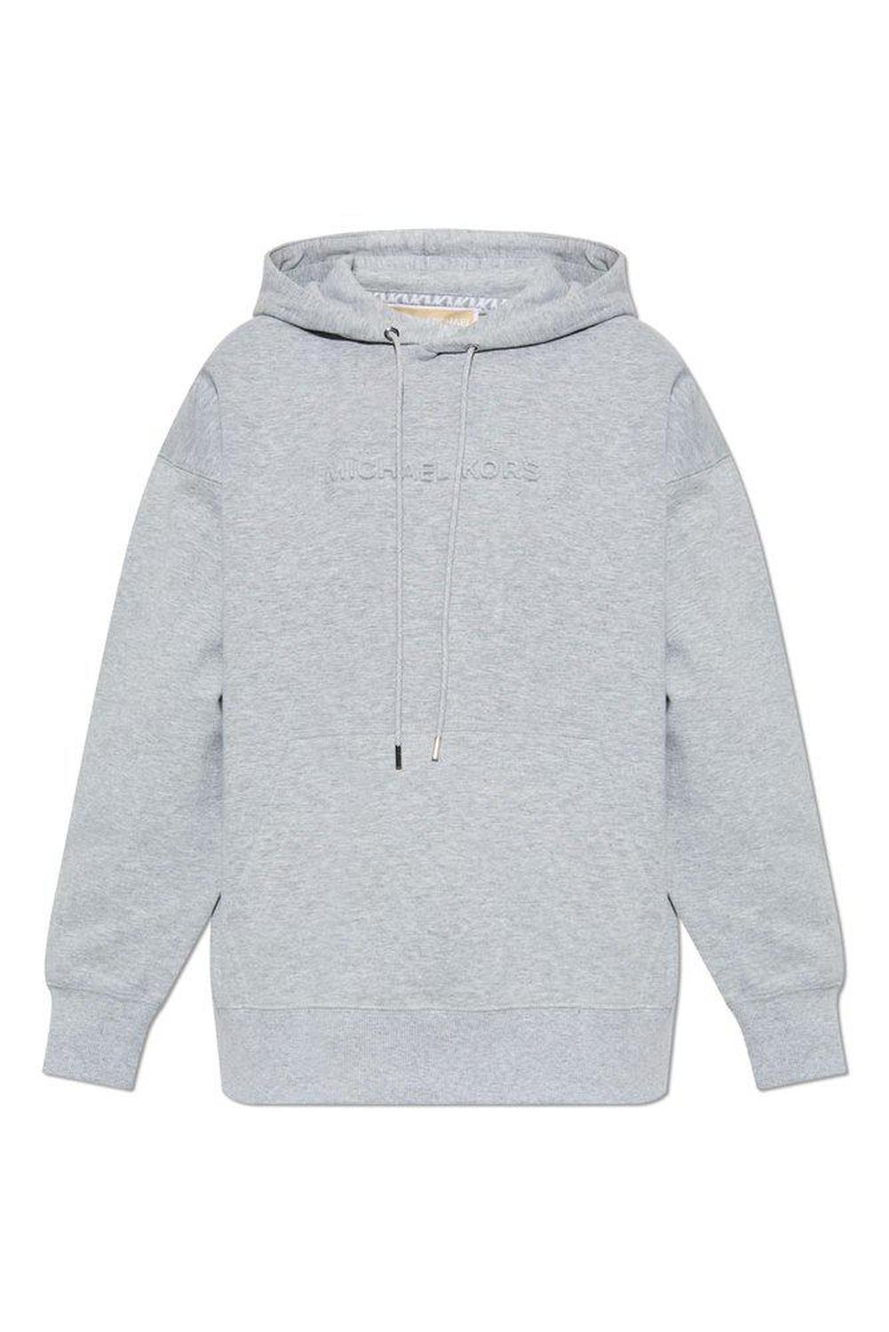 Michael Michael Kors Logo Embossed Drawstring Hoodie