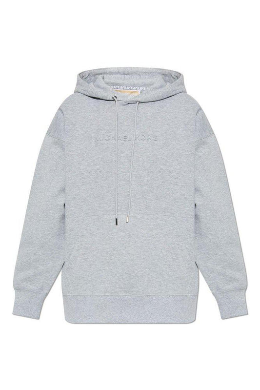 Michael Michael Kors Logo Embossed Drawstring Hoodie