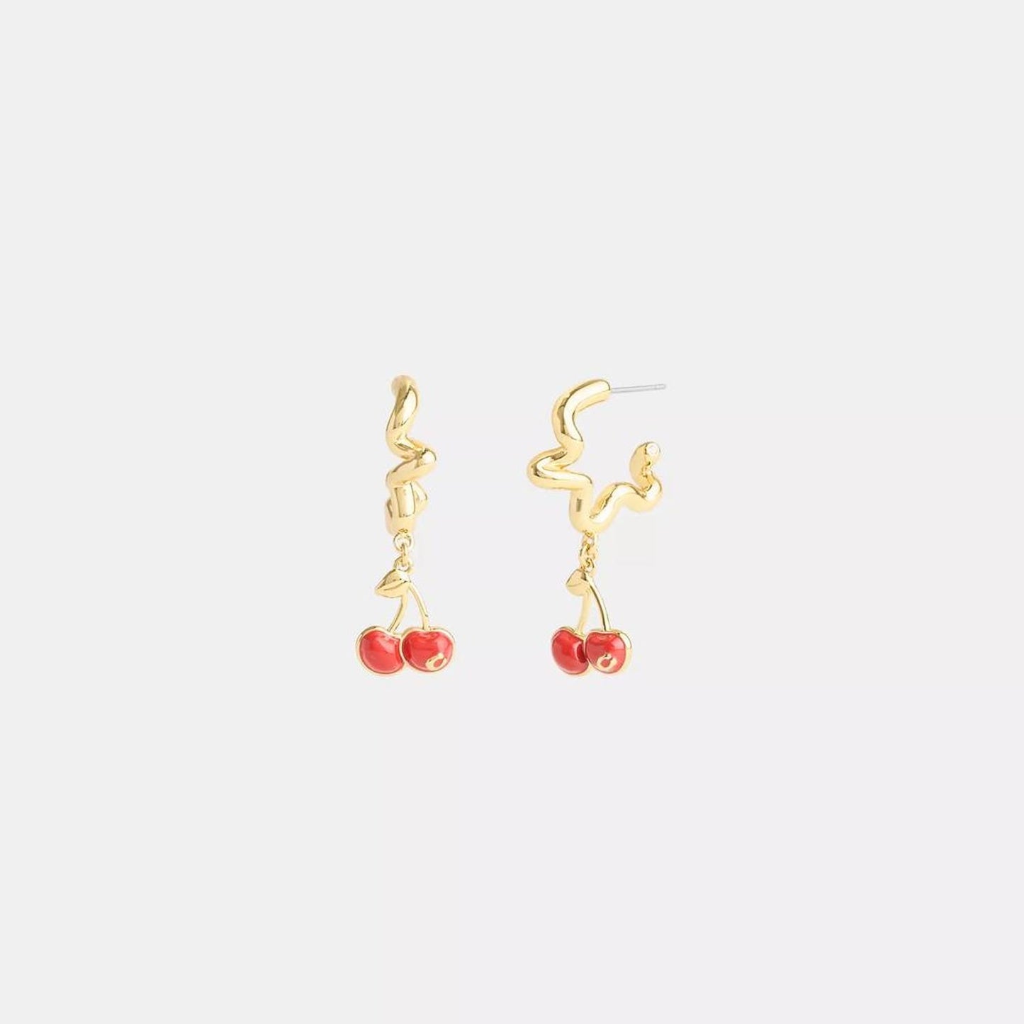 Cherry Wavy Huggie Earrings