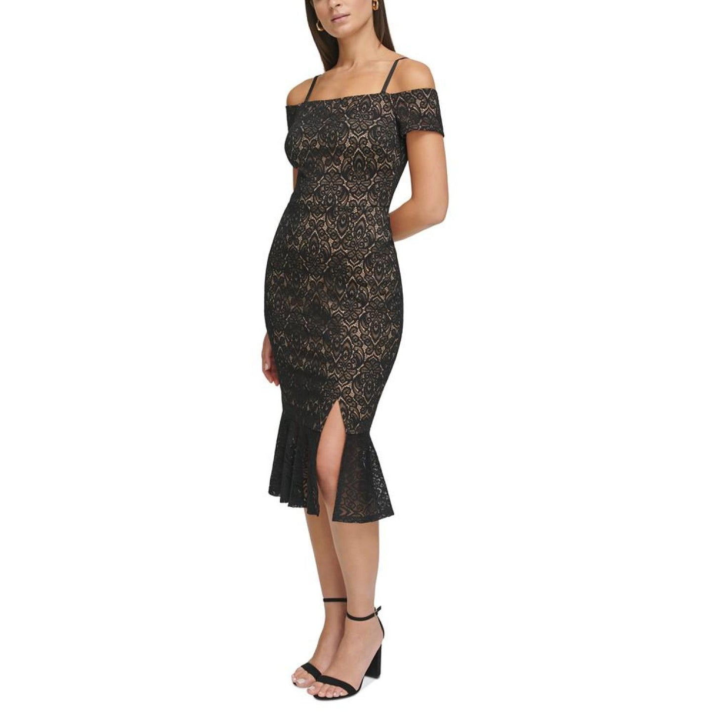 Women's Lace Off-The-Shoulder Midi Dress