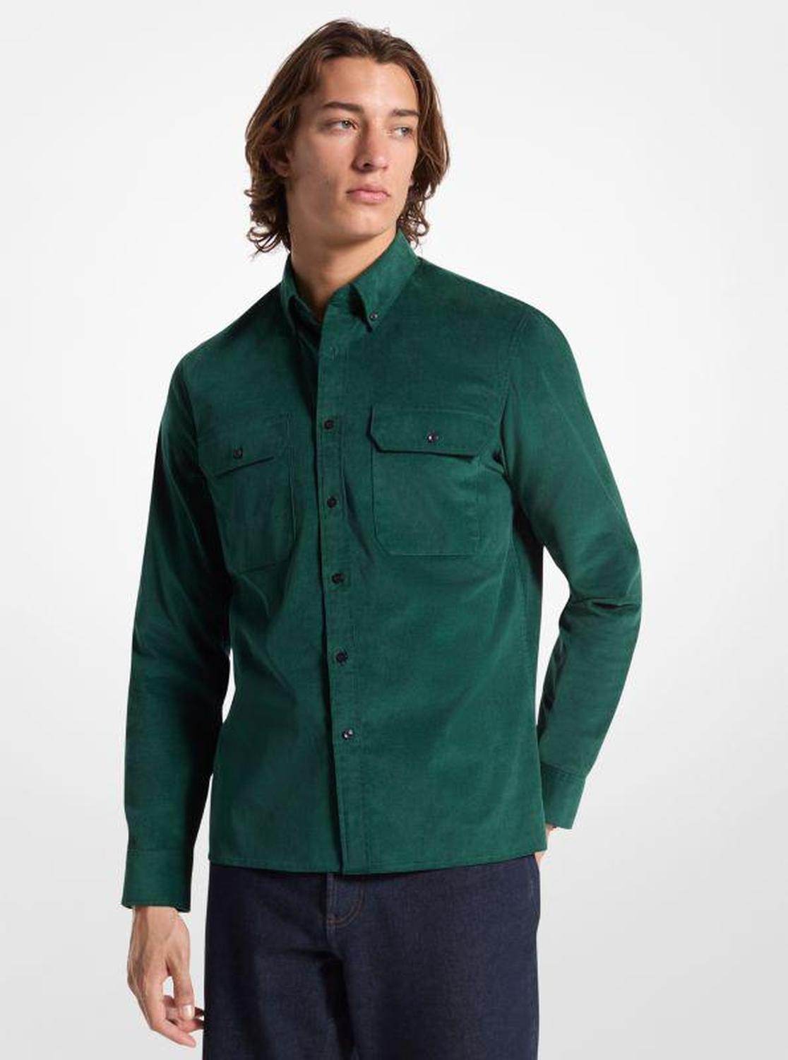 Stretch Cotton Blend Utility Shirt