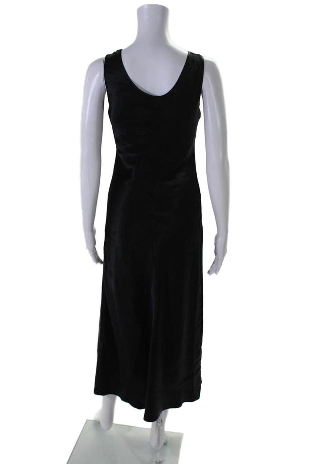 Max Mara Womens Scoop Neck Sleeveless A Line Maxi Dress Black