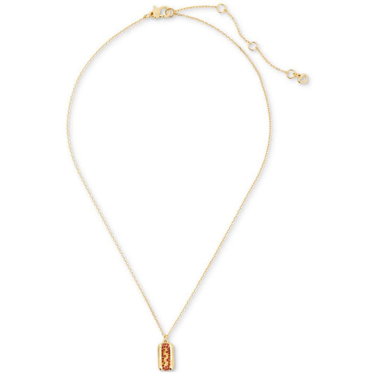 Gold-Tone Color Stone Hot Dog Mini Pendant Necklace, 16" + 3" extender