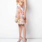 Floral Organza One Shoulder Mini Dress In Multicolor