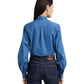 Twist-Front Broadcloth Cropped Shirt