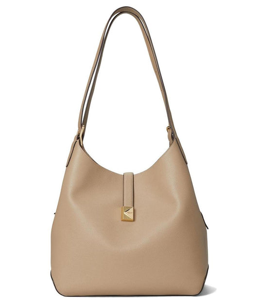 Deco Pebbled Leather Large Shoulder Bag