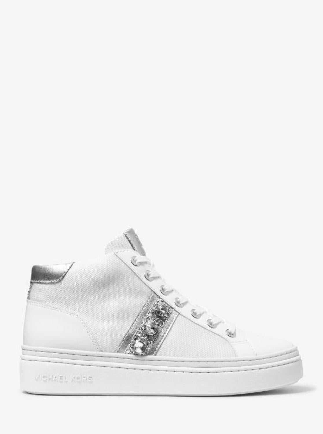 Chapman Embellished Leather and Canvas High-Top Sneaker