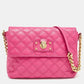 Pink Quilted Leather Large Single Shoulder Bag