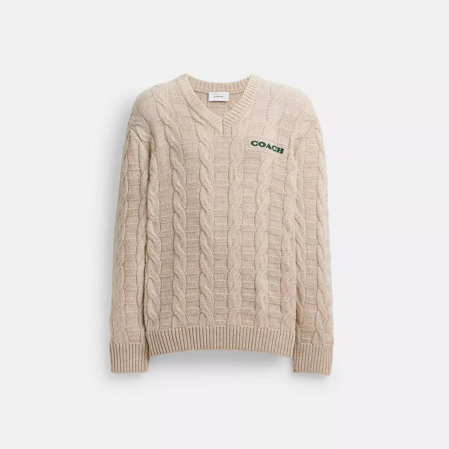 Coach Outlet Cable Knit V Neck Sweater