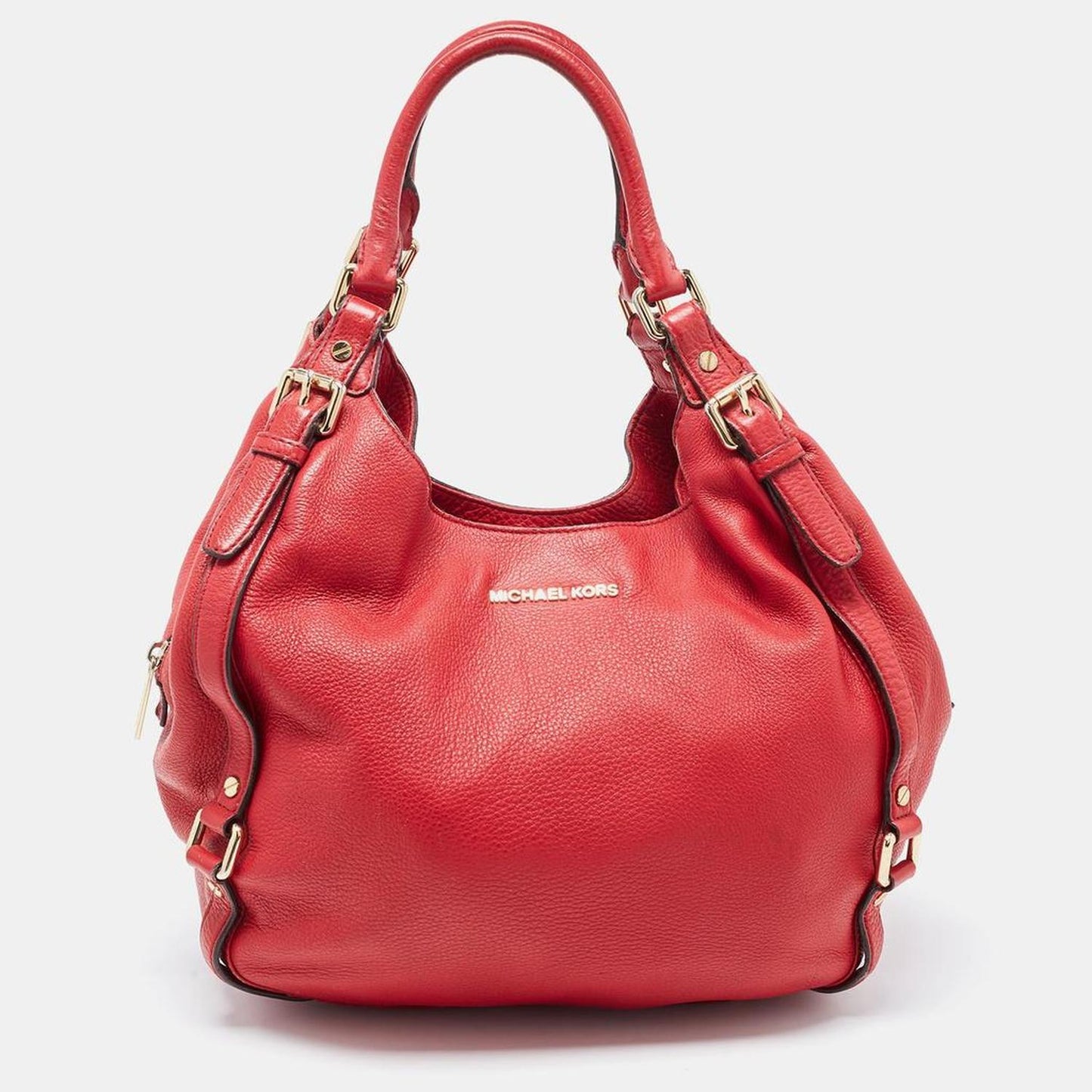 Michael Kors Red Leather Bedford Hobo