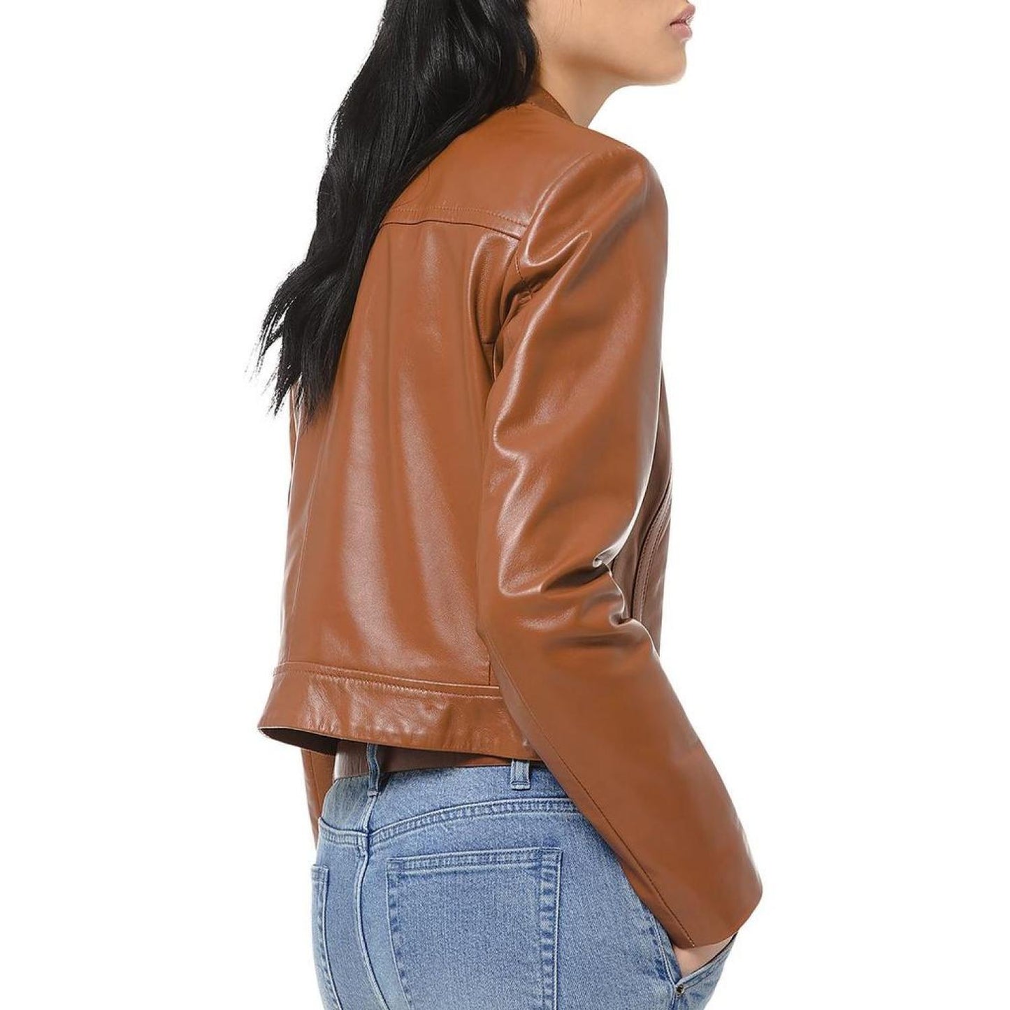 Womens Spring Leather Motorcycle Jacket