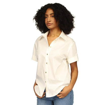 Michael Kors Women's Poplin Short-Sleeve Button-Front Top