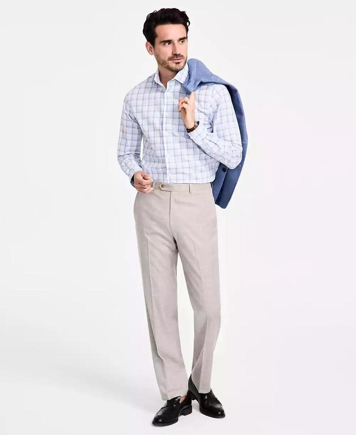 Men's Classic-Fit Sharkskin Dress Pants