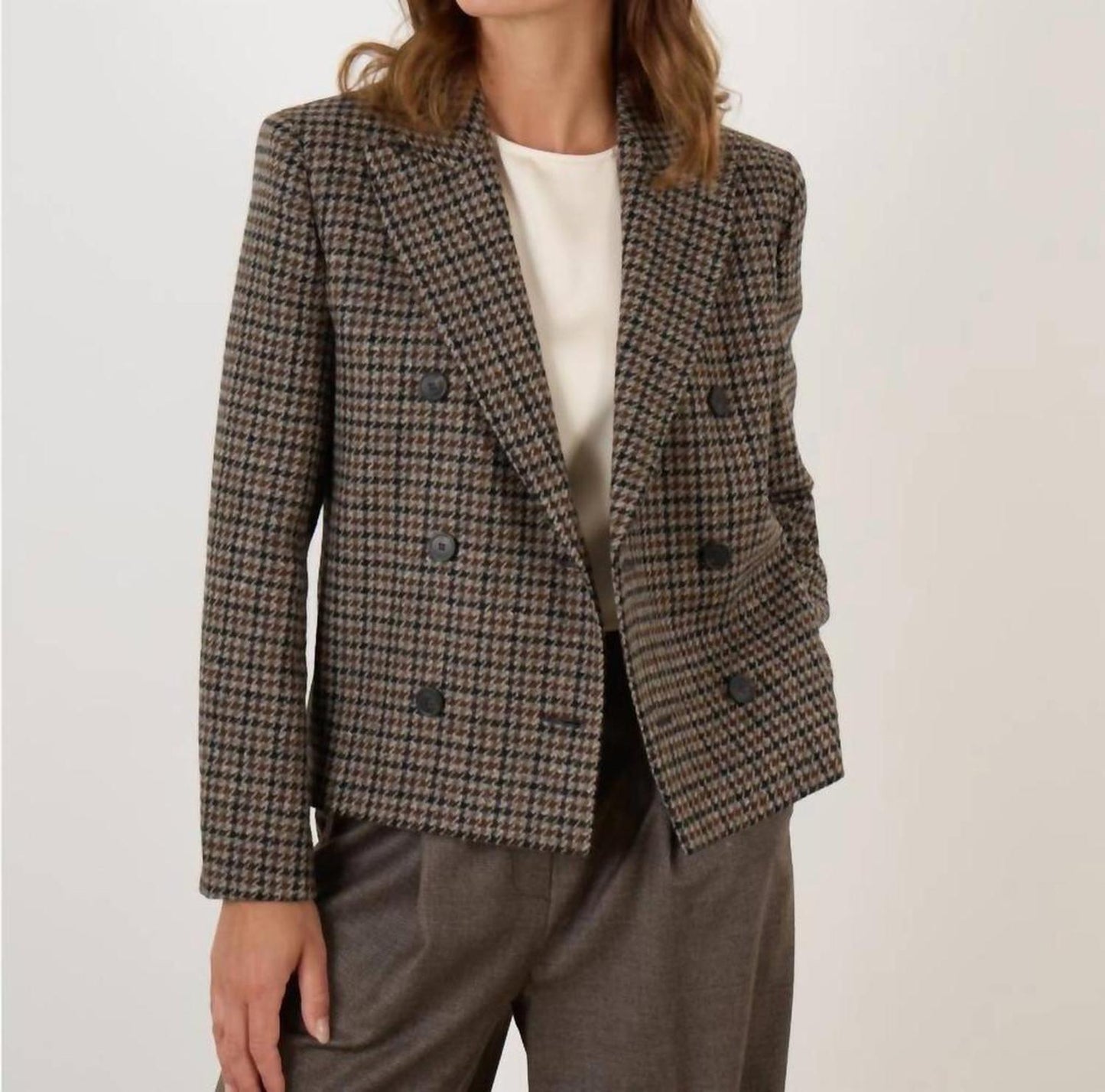 Nausica Blazer In Brown Grey