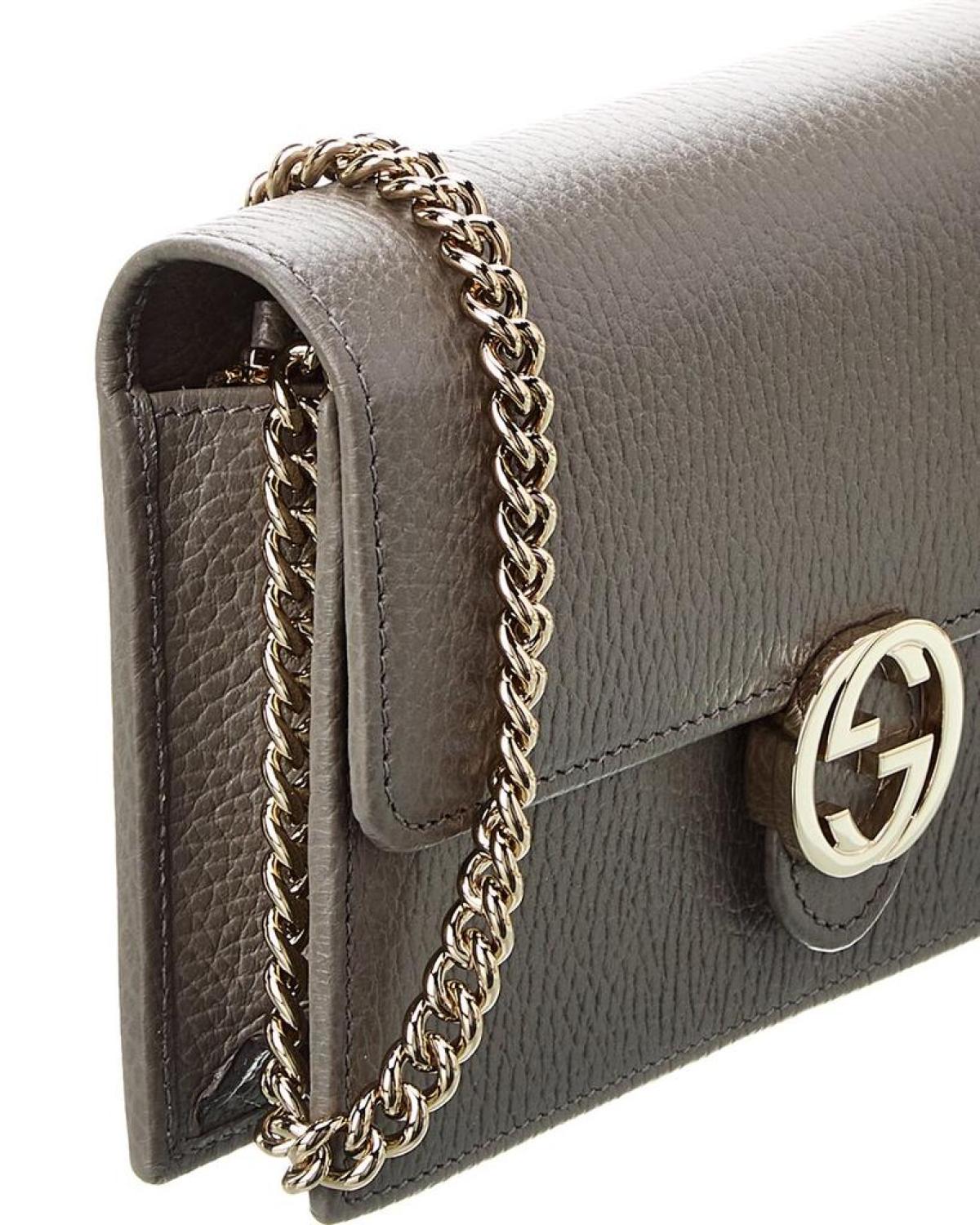 Gucci Interlocking G Leather Wallet On Chain