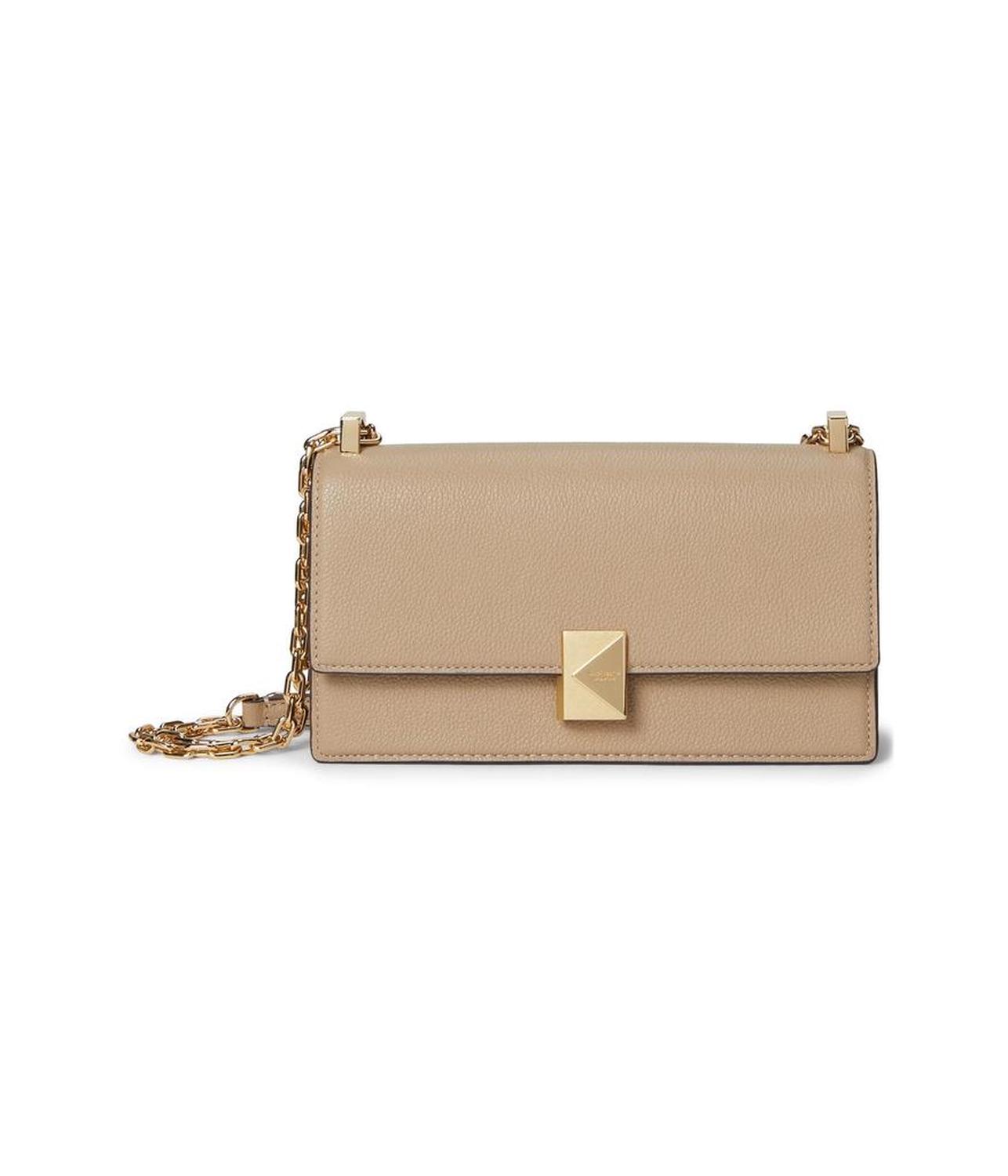 Tribeca Pebbled Leather Mini Flap Chain Crossbody