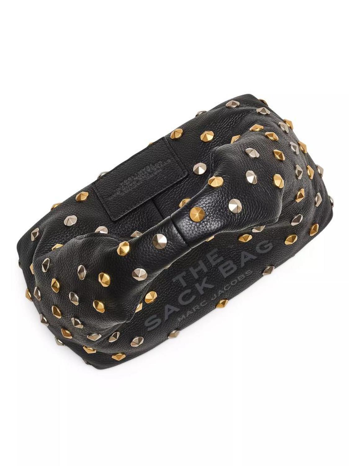 The Glam Studs Leather Mini Sack Bag