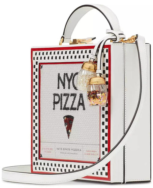 Slice Printed Spazzolato Leather Mini Pizza Box Bag