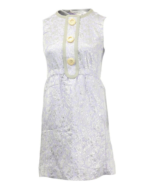 Marc Jacobs Metallic Floral Jacquard Sheath Dress in Purple Polyester