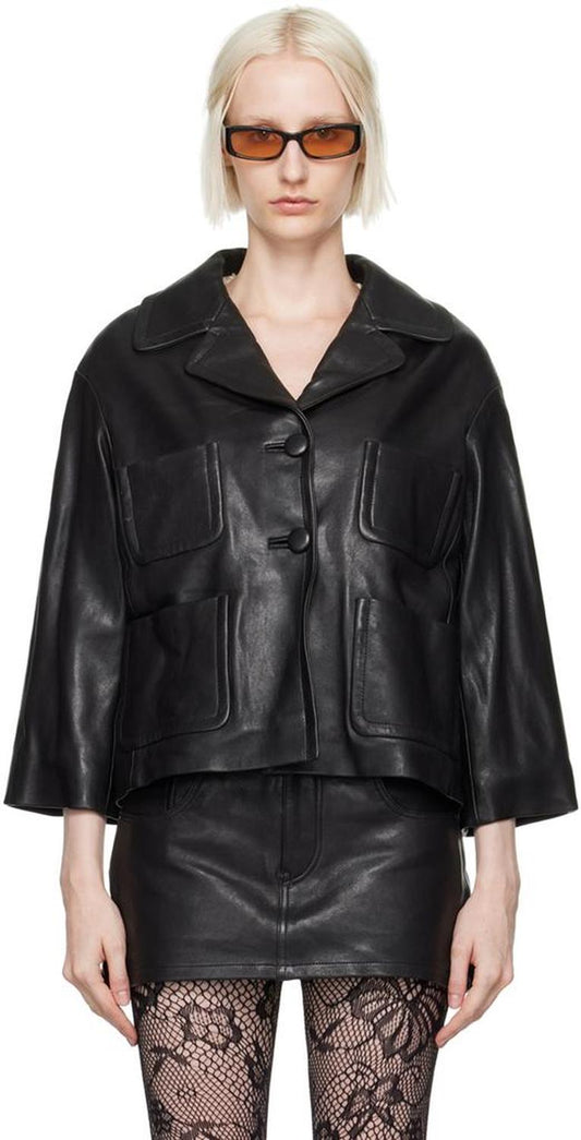 Black 'The Lady' Leather Jacket