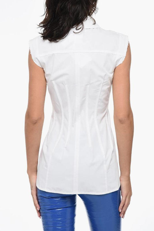 Sleeveless GOLOSO Shirt with Raw-cut Details