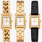 Petite Monroe Gold-Tone and Crocodile-Embossed Leather Watch Strap Set