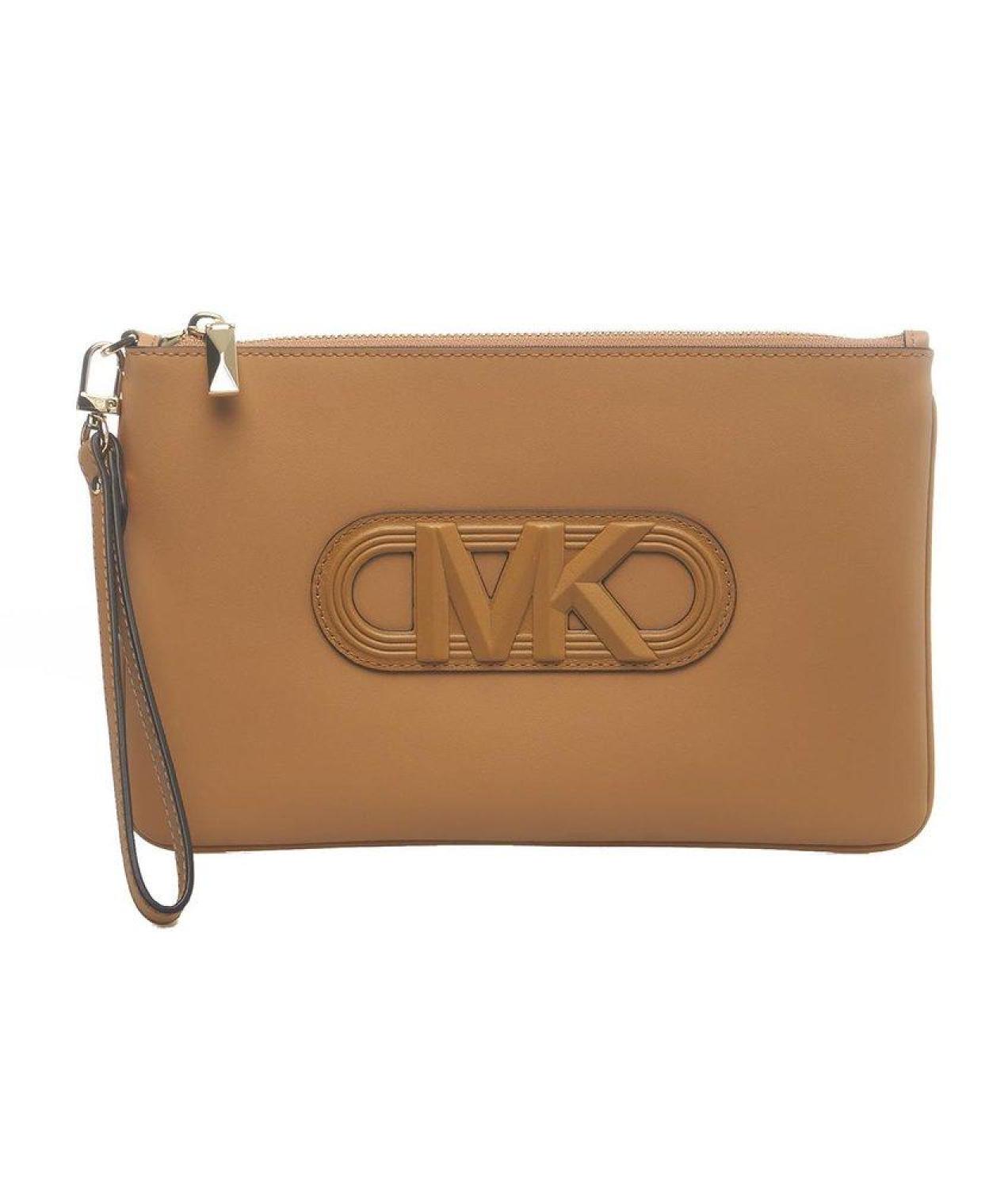 Michael Michael Kors Logo Patch Zip-Up Clutch Bag