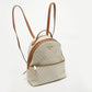 Michael Kors Brown/white Signature Coated Canvas And Leather Valerie Backpack