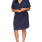 Plus Womens Knee Length Faux Wrap Wrap Dress