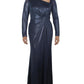 Womens Metallic Long Evening Dress