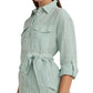 Relaxed Fit Striped Belted Linen Shirt