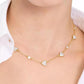 Cubic Zirconia Pavé & Bezel Station Collar Necklace, 16" + 3" extender