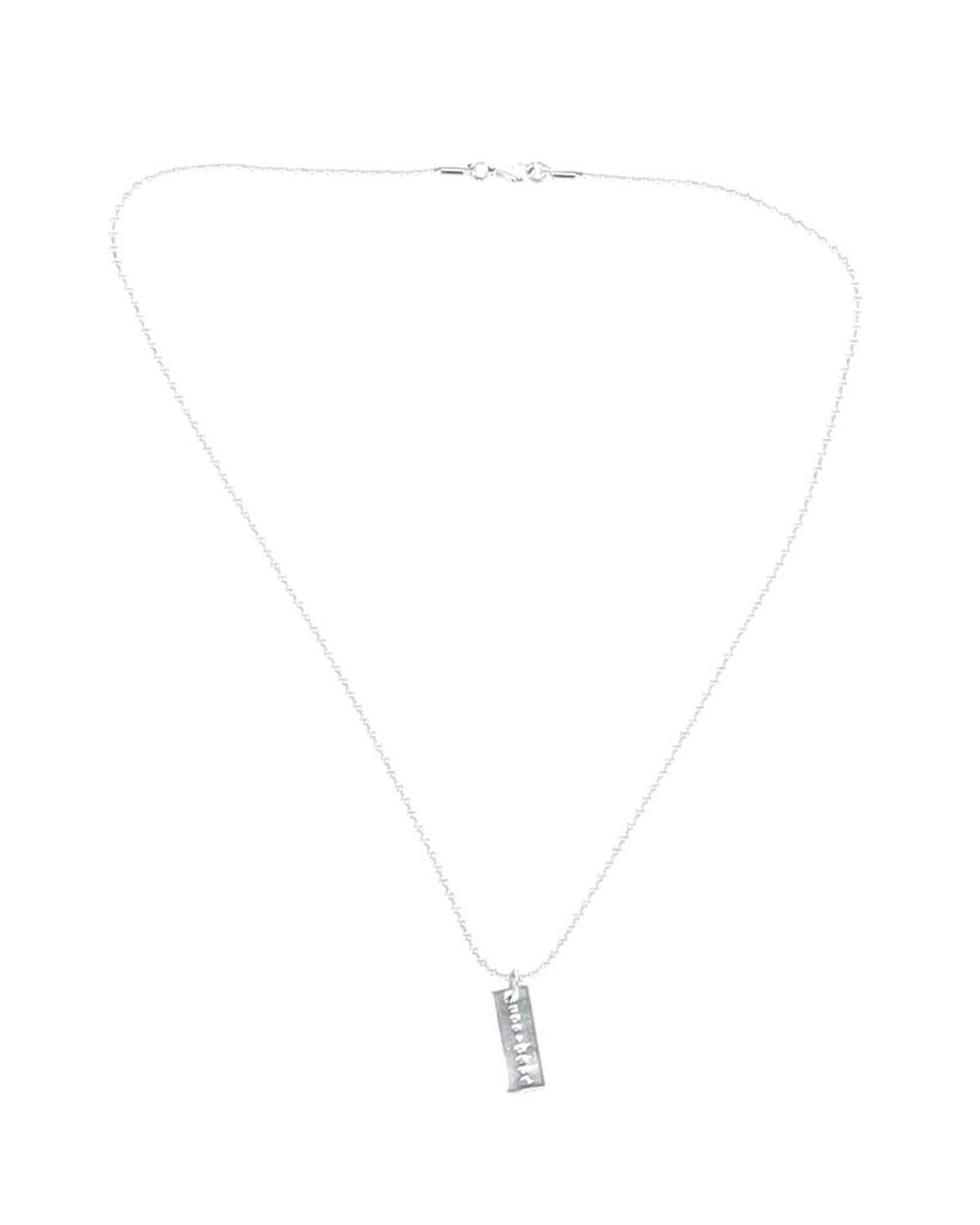 Marc by Marc Jacobs Copiosus Latin Phrase Necklace in Silver-plated Brass