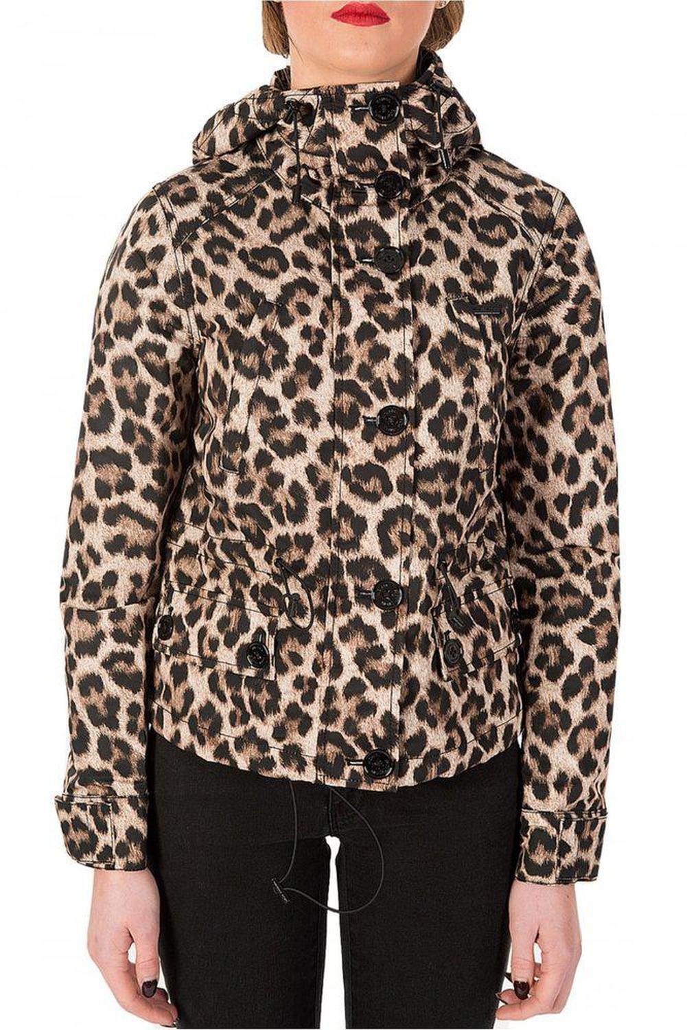 Michael Kors Leopard Printed Hooded Coat