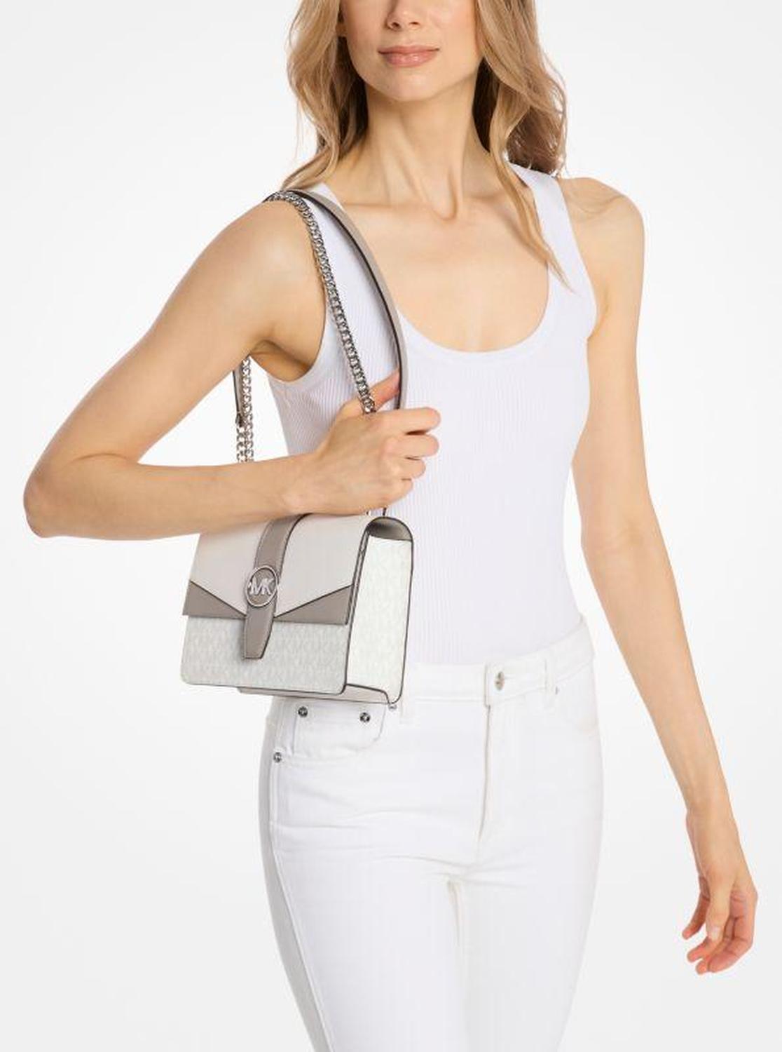 Greenwich Small Color-Block Signature Logo Crossbody Bag