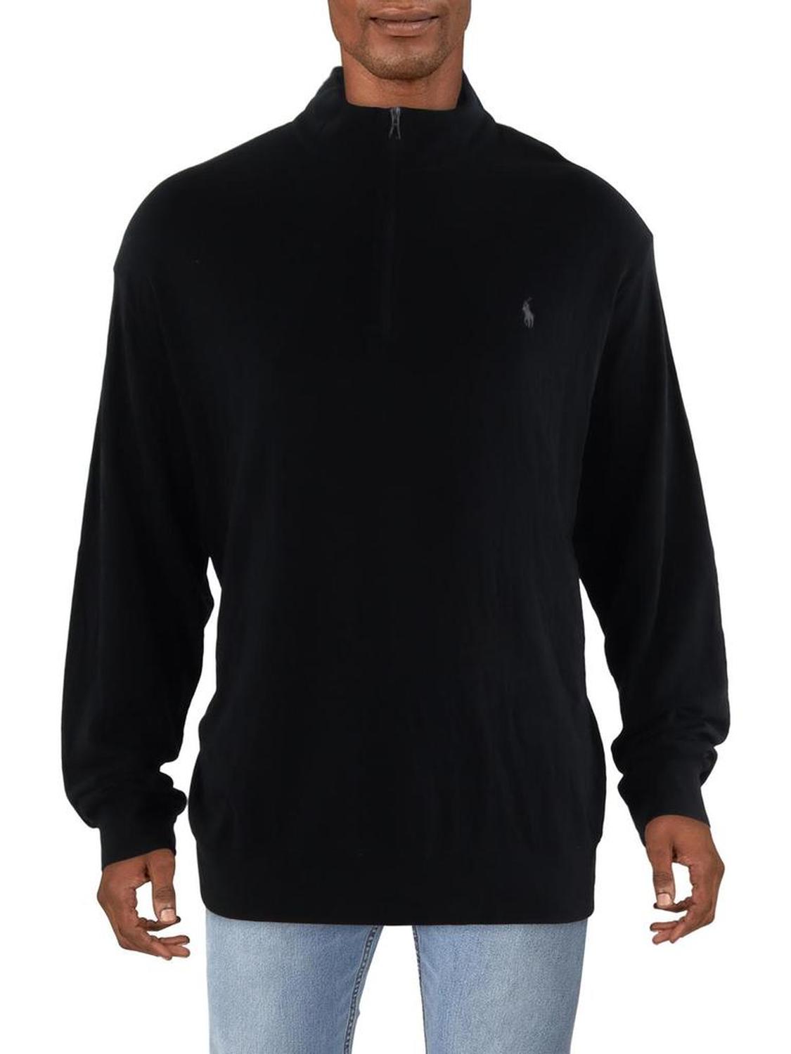 Big & Tall Mens Long Sleeve Logo 3/4 Zip Pullover