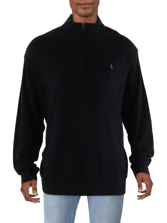 Big & Tall Mens Long Sleeve Logo 3/4 Zip Pullover