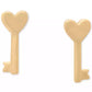 Gold-Tone Polished Heart Key Stud Earrings