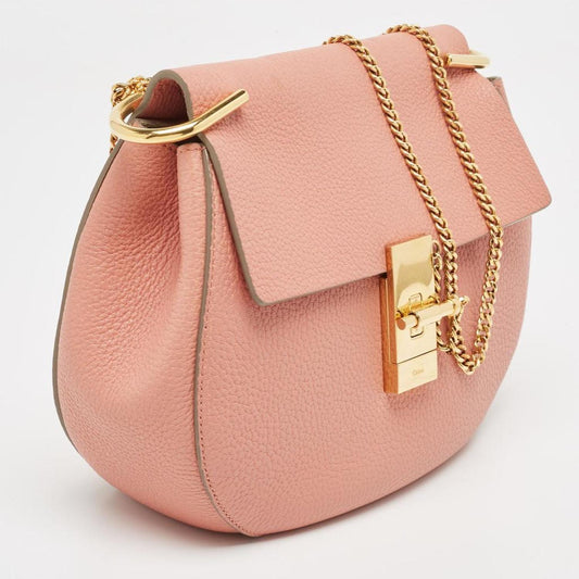 Chloe Salmon Leather Medium Drew Shoulder Bag