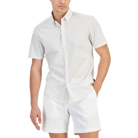 Men's Slim-Fit Stretch Stripe Button-Down Shirt