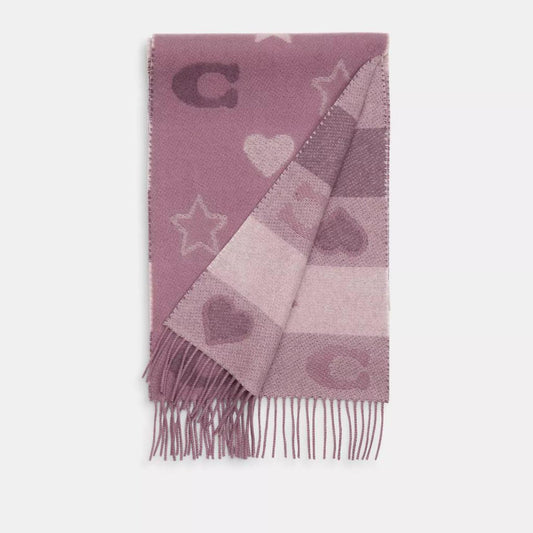 Stars And Hearts Print Muffler