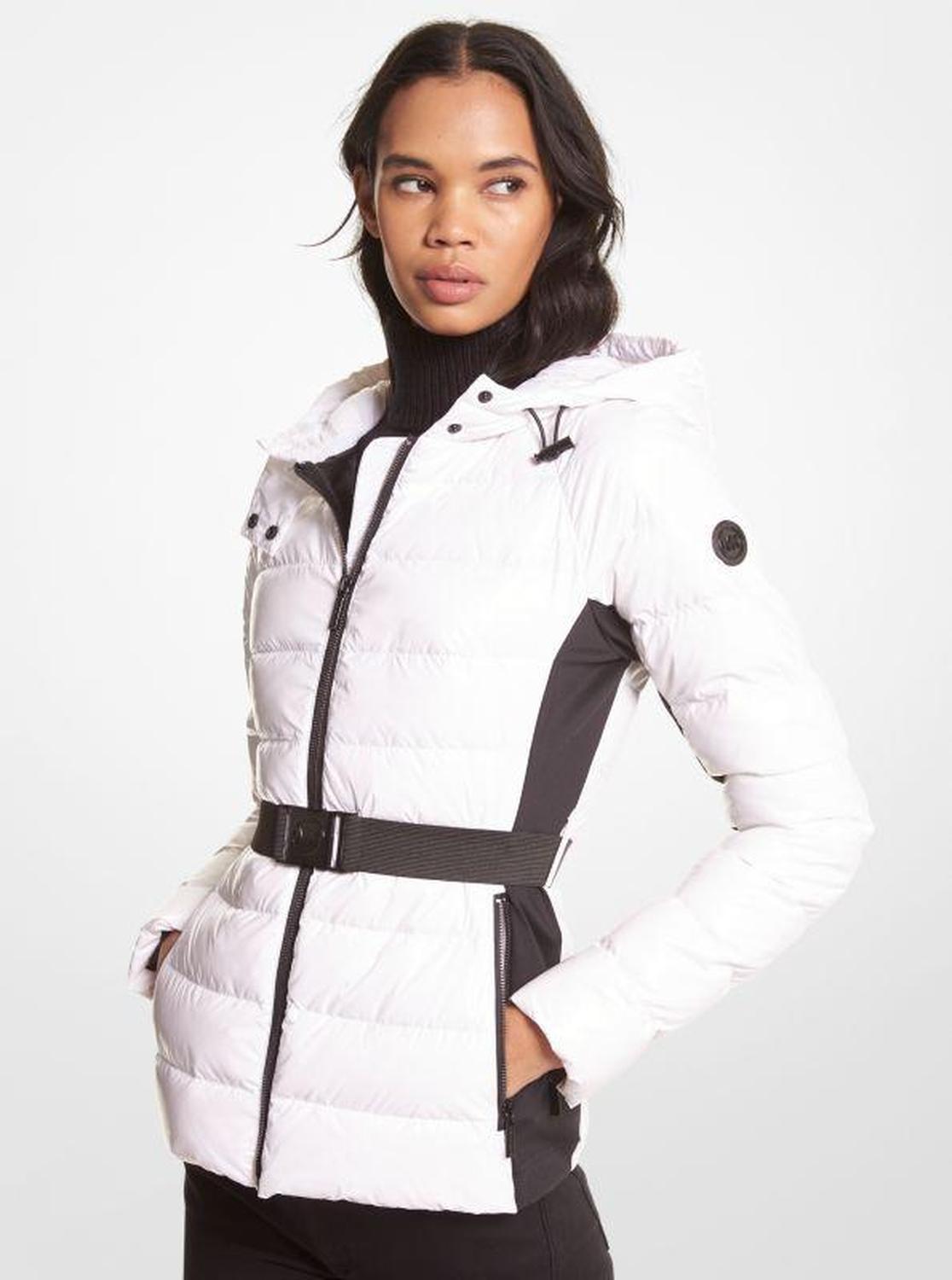 Belted Quilted Nylon Puffer Jacket