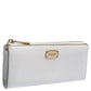 Michael Kors Off White Leather Zip Continental Wallet..