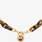 Hamilton Tortoiseshell Lock Chain Brass and Tortoiseshell Acetate Necklace