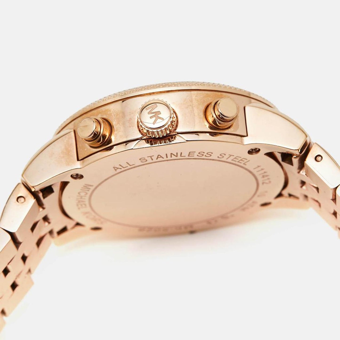 Michael Kors Mother Of Pearl Rose Gold Plated Stainless Steel Jet Set Mk5026 Women's Wristwatch 38 Mm