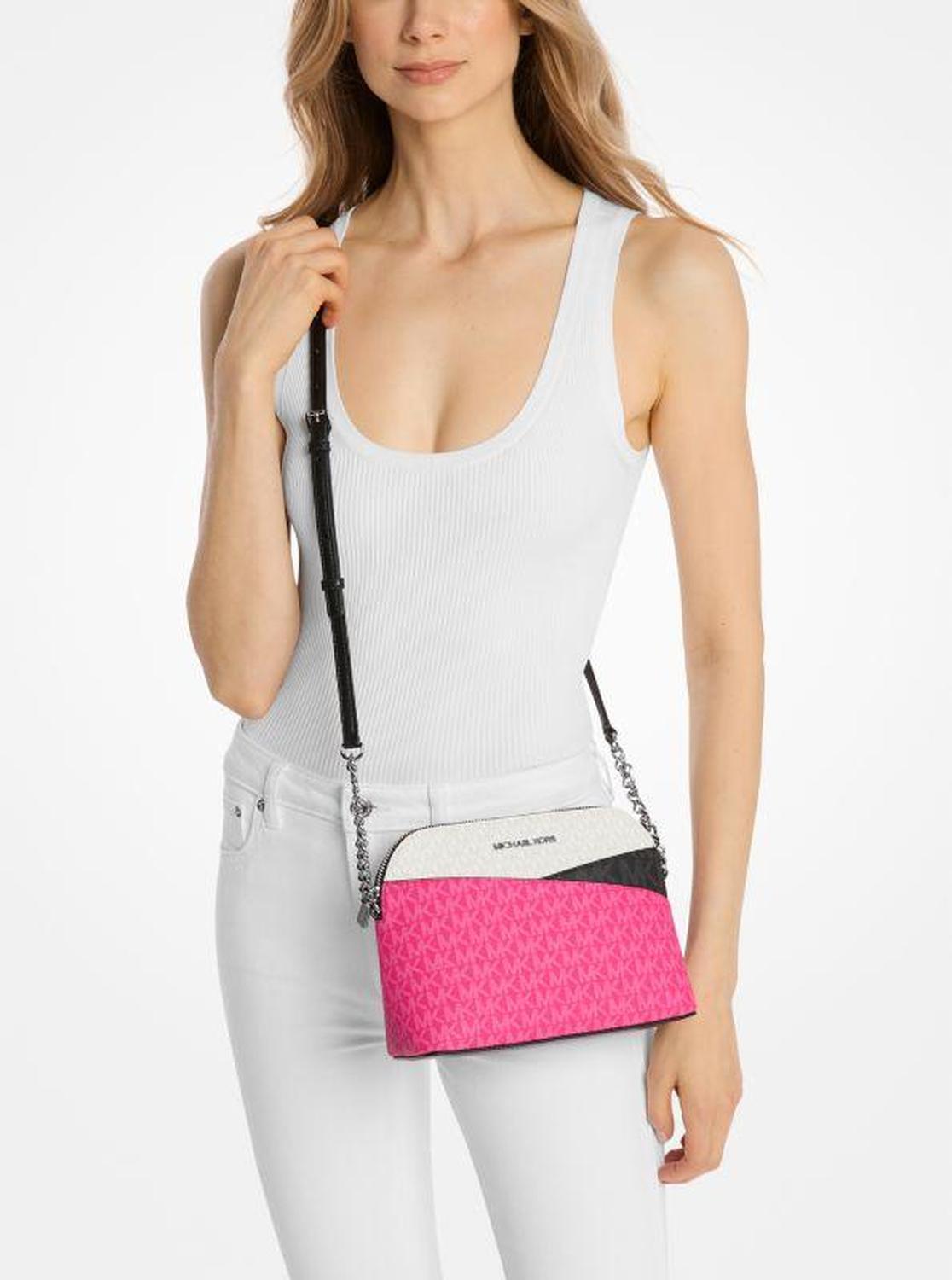 Jet Set Travel Color-Block Signature Logo Crossbody Bag