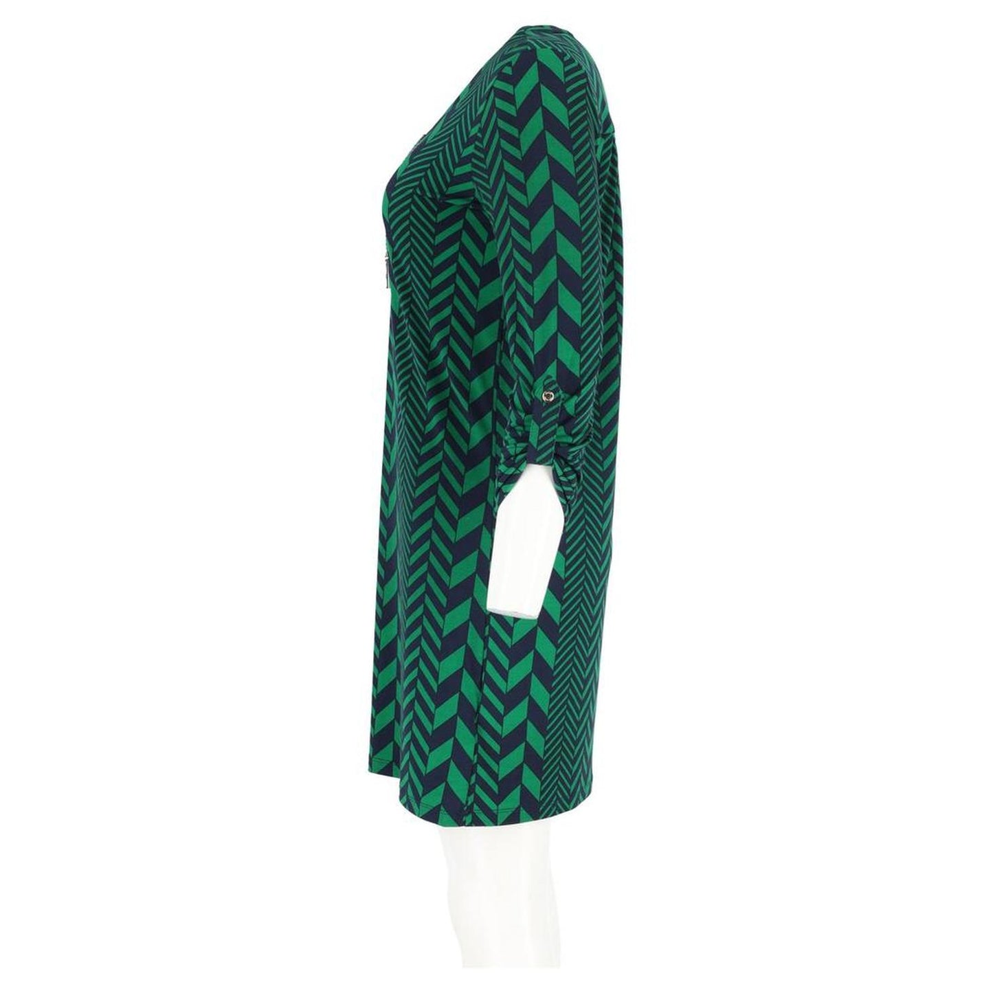 Michael  Chain Detail Dress in Green Polyester